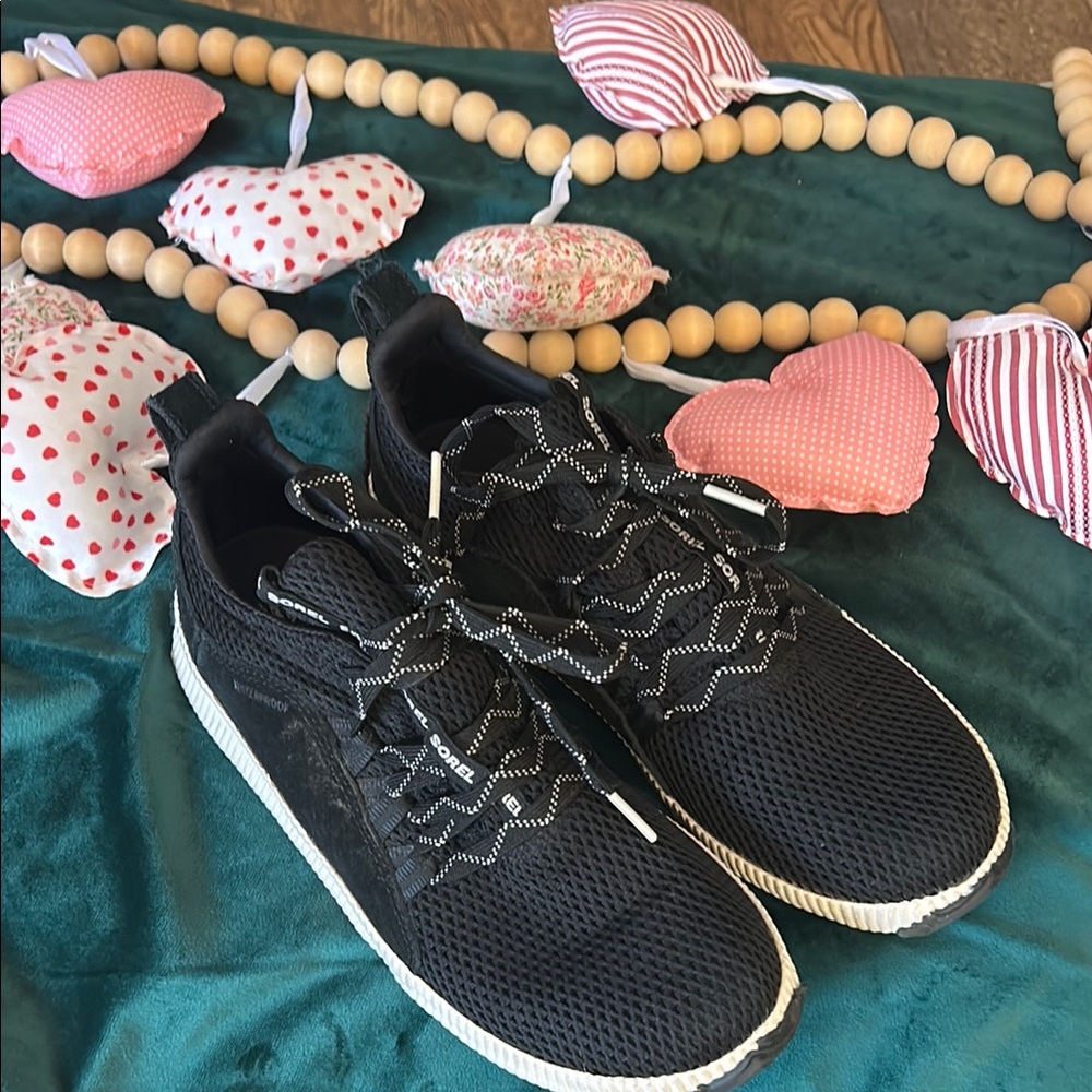 Sorel Black Athletic Sneakers with White Accents
